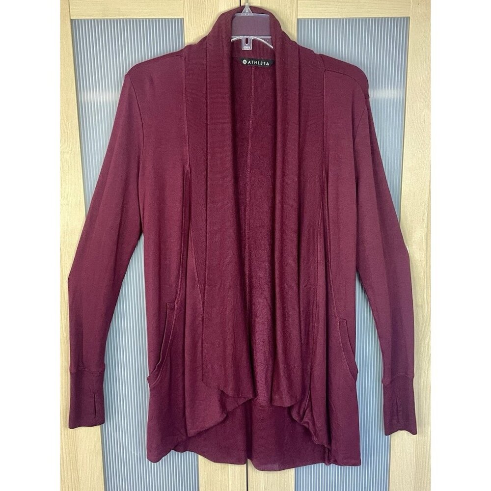 Athleta Sweater Womens XS Pranayama‎ Wrap Thumbholes Cardigan Open Yoga Casual